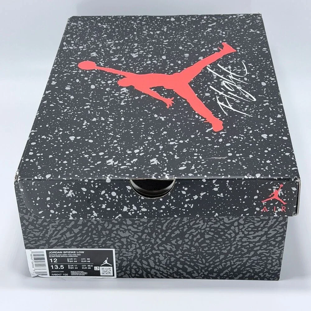 Mens Jordan Spizike Low White Cement IV6047-100 Size 12 White/Grey Casual Shoes
